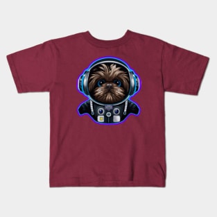 Cute Affenpinscher Astronaut Puppy Dog Kids T-Shirt